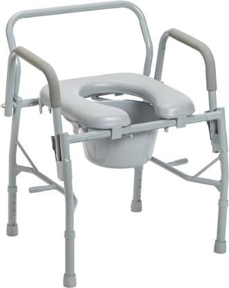 Picture of DELUXE STEEL DROP-ARM COMMODE WITH PADDED SEAT