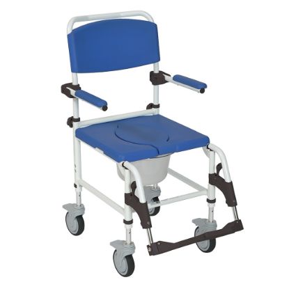 Picture of ALUMINUM REHAB SHOWER COMMODE CHAIR WITH FOUR REAR LOCKING CASTERS