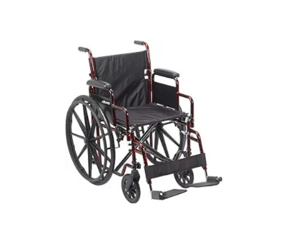 Picture of Drive Medical RTLREB18DDA-SF Rebel Lightweight Wheelchair with Swing-Away Footrest, Red