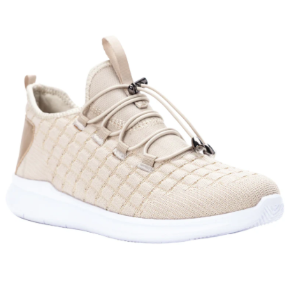 Propet Womens TravelBound WAA132M Cream Metallic Width M