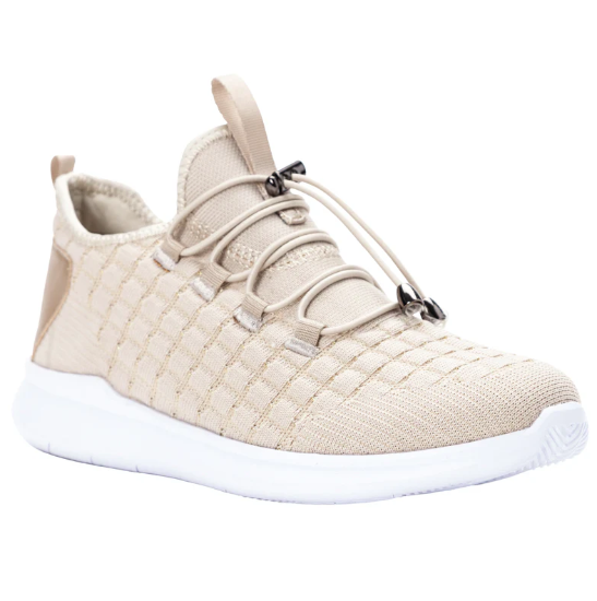 Propet Womens TravelBound WAA132M Cream Metallic Width M