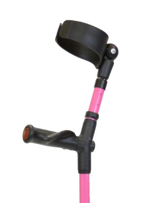 Adjustable Aluminum Forearm Crutches - Neon Pink (Pair)