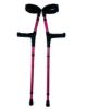 Adjustable Aluminum Forearm Crutches - Neon Pink (Pair) — view 2