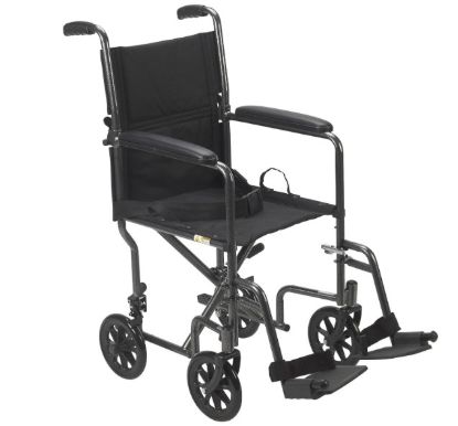 Drive Medical Lightweight Folding Transport Wheelchair with Swing-Away Footrest (Silver)