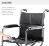 Drive Medical Lightweight Folding Transport Wheelchair with Swing-Away Footrest (Silver) — view 2