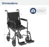 Drive Medical Lightweight Folding Transport Wheelchair with Swing-Away Footrest (Silver) — view 3