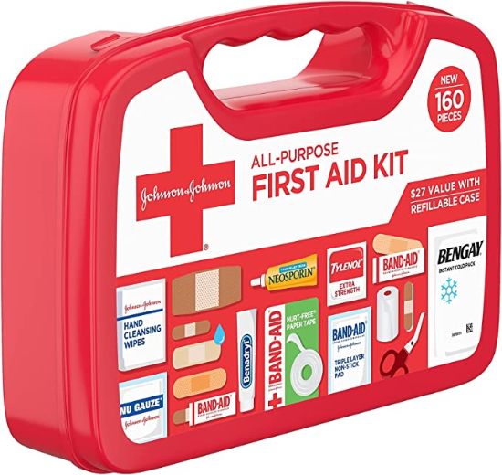 Johnson & Johnson All-Purpose First Aid Kit - 160 Pieces
