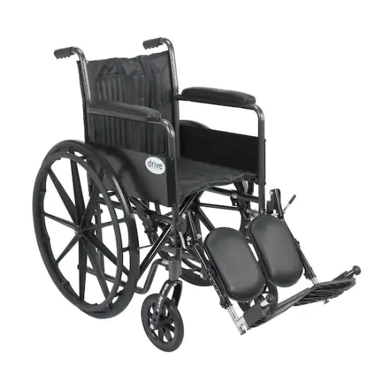 Drive Medical Silver Sport 2 Wheelchair - Detachable Desk Arms & Elevating Leg Rests