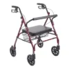 Drive Medical Go-Lite Bariatric Rollator Walker with Seat — Red