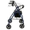 Drive Medical Go-Lite Bariatric Rollator Walker with Seat — Red — view 2