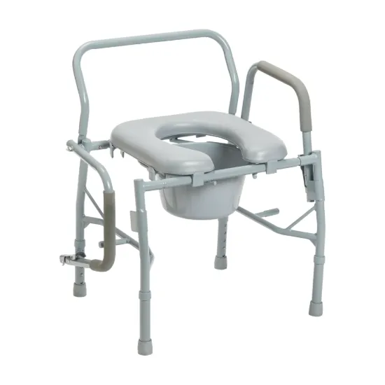 Drop Arm Steel Commode