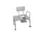 Drive Medical 12005KDC-1 Transfer Bench Commode Chair for Toilet with Padded Seat, Gray