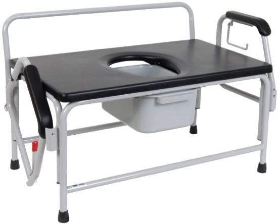 EXTRA-LARGE BARIATRIC DROP-ARM COMMODE