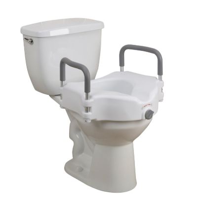 2-In-1 Locking Raised Toilet Seat with Tool-Free-Removable Arms