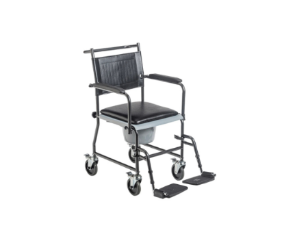 Upholstered Drop Arm Wheeled Commode