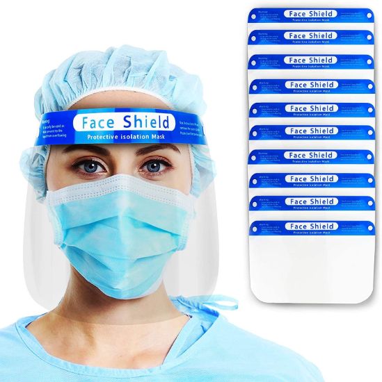 Clear Anti-Fog Protective Face Shield - 10 Pack